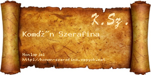 Komán Szerafina névjegykártya